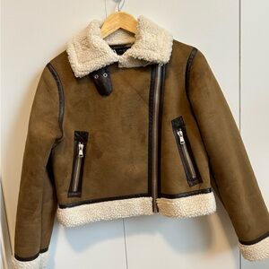 Suede/sherpa jacket